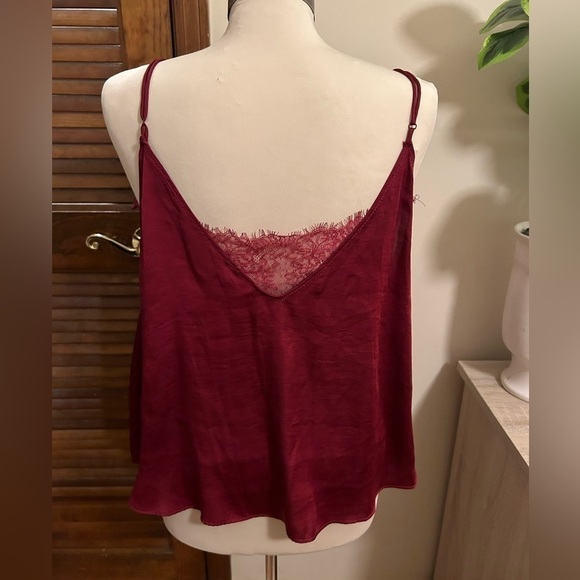FREE PEOPLE Intimately Turn It On Tank Top Cami Vetiver in Burgundy - Picture 7 of 8